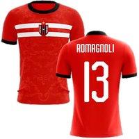 AC Milan Men's 2025 - 2026 Milan Away Concept Football Shirt - Romagnoli 13 in Red | Size: Medium