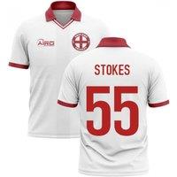 England Men's 2025/26 Cricket Concept Shirt - Stokes 55 in White | Size: 4XL