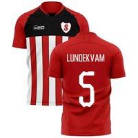 Southampton FC Men's 2025 - 2026 Home Concept Football Shirt - Lundekvam 5 in Red | Size: 3XL