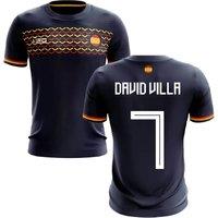 Spain Men's 2025‑2026 Away Concept Football Shirt - David Villa 7 in Navy | Size: 4XL