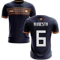 Spain Men's 2025‑2026 Away Concept Football Shirt - Andrs Iniesta in Navy | Size: Medium