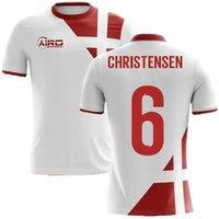 Denmark Men's 2025 - 2026 Away Concept Football Shirt - Christensen 6 in White | Size: 2XL