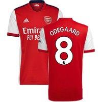 Arsenal FC Men's Mens 2021 - 2022 Home Shirt - Odegaard 8 in Red | Size: 2XL