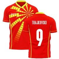 North Macedonia Men's North 2025/2026 Home Concept Shirt - Libero - Trajkovski 9 in Red | Size: Medium