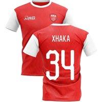 Arsenal FC Men's 2025 - 2026 North London Home Concept Football Shirt - Xhaka 34 in Red | Size: Medium