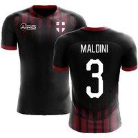AC Milan Men's 2025‑2026 Milan Pre‑Match Concept Football Shirt - Maldini in Black | Size: Large