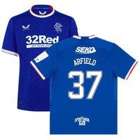 Rangers FC Men's Mens 2022 - 2023 Home Shirt - Arfield 37 in Blue | Size: Medium
