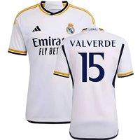 Real Madrid Men's Mens 2023 - 2024 Home Shirt - Valverde 15 in White | Size: 2XL