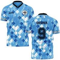 England Men's 1990 Third Concept Football Shirt - Shearer 9 in Light Blue | Size: 4XL