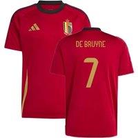 Belgium Men's Mens 2024 - 2025 Home Fan Shirt - De Bruyne 7 in Red | Size: Large