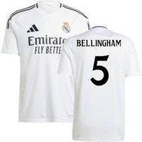 Real Madrid Men's Mens 2024 - 2025 Home Shirt - Bellingham 5 in White | Size: Large