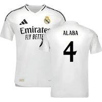 Real Madrid Men's Mens 2024 - 2025 Authentic Home Shirt - Alaba 4 in White | Size: Medium