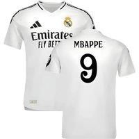 Real Madrid Men's Mens 2024 - 2025 Authentic Home Shirt - Mbappe 9 in White | Size: Medium