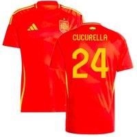 Spain Men's Mens 2024 - 2025 Home Shirt - Cucurella 24 in Red | Size: XL