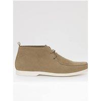 Threadbare Men's Faux Suede Moccasin Boots in Beige | Size: 8