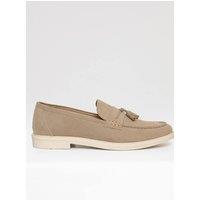 threadbare Men's Faux Suede Tassel Loafers in Beige | Size: 11