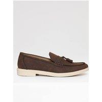 threadbare Men's Faux Suede Tassel Loafers in Chocolate | Size: 11
