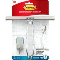 3M CLAW Command Bath Stainless Steel & Satin Nickel Squeegee & Hook BATH32 in Clear
