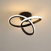 Pheashine Modern LED ceiling light, Warm Light 3000K, Black 25cm Indoor Use