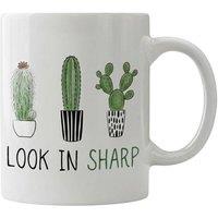 Dyzi Look in Sharp Cactus Quote Ceramic Coffee Mug White