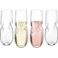 Final Touch Bubbles Stemless Champagne Sparkling Wine Glasses 300ml Set of 4 in Clear