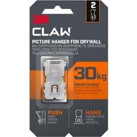 Command 3M CLAW Drywall Picture Hanger 30kg 2 Hangers/Pack 3PH30-2UKN in White