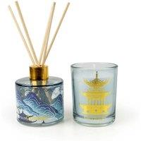 Candlelight The Silk Collection Tianshui Home Fragrance Luxury Gift Set in Blue