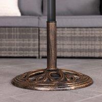 Charles Bentley 12kg Cast Iron Round Patio Umbrella Parasol Base Stand - Bronze