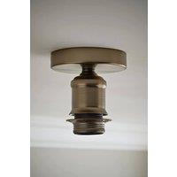 ValueLights Shaw Flush Brushed Brass, Chrome, Gold & Black Ceiling Light Fitting in Bronze