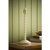 ValueLights Bobbin Wooden Bobble Table Lamp Base in Cream