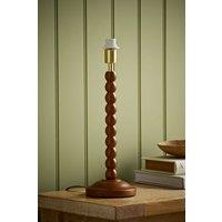 ValueLights Bobbin Wooden Bobble Table Lamp Base in Walnut