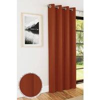 Enhanced Living Plain Supersoft Thermal Room Darkening Eyelet Single Door Curtain in Orange | Size: 168 cm width x 214 cm drop