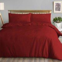 Smart Living Luxury Easy Care Polycotton Duvet Cover With Pillowcases in Red | Size: Double