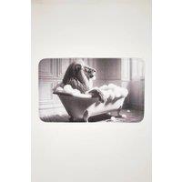 Homescapes Soft Lion Bath Mat, 45 x 75cm in Black | Size: Bath Mat