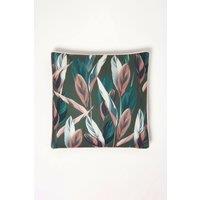 Homescapes Botanical Leaf Cushion 45 x 45 cm OEKO-TEX in Dark Green | Size: 45 cm x 45 cm