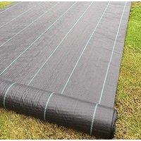 Marco Paul 10m x 2m Heavy-Duty Weed Control Black Fabric Membrane 100GSM