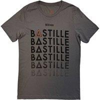 Rock Off officially Licensed Products Bastille Repeat Band Logo T-Shirt in Grey | Size: Medium