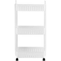 simpa 3 Tier Multipurpose Kitchen, Bathroom Utility Unit with Wheels in White