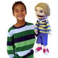 The Puppet Company People Puppet Buddies: Medium Boy (Blue/Yellow Top)