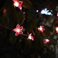 Voltico 30 Solar LED Lily Flower String Lights - Pastel Garden Glow in Pink