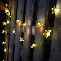 Voltico 30 Solar LED Lily Flower String Lights - Pastel Garden Glow in Yellow