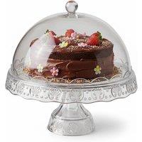 Almineez Cake Stand with Dome Lid Multifunctional Salad Bowl in Clear