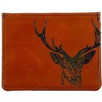 Selbrae House Stag Leather Card Wallet in Tan