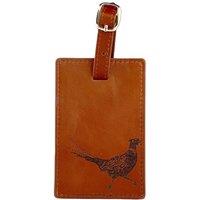 Selbrae House Pheasant Leather Luggage Tag in Tan