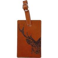 Selbrae House Stag Leather Luggage Tag in Tan