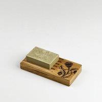 Selbrae House Thistle Trio Oak Soap Dish & Soap Set in Light Oak