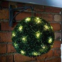 MANTRARAJ 28CM Solar Powered Topiary Ball 20 LED Flower Lights Garden Decoration in Green