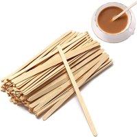ECONX 1000Pcs Premium Wooden Coffee Stirrers 14cm Cocktail Stirrers Sticks in Beige | Size: 1000 Pieces
