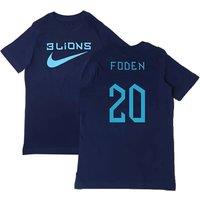 England 2022 - 2023 Three Lions Tee - Foden 20 in Navy | Size: XL