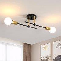 Goeco Ceiling Light Vintag, E27, Modern Chandelier for Living Room Bedroom in Metallic Gold